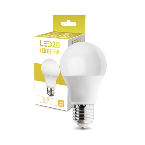 ekobi LED Glühbirne LED2B E27-Sockel GS 7W 600lm Birne, nicht dimmbar, Lichtverteilungswinkel: 270 Grad LED-Ersatz für eine Glühbirne 230 V 50Hz (Warmweiß (3000K), 1 Stück) von ekobi