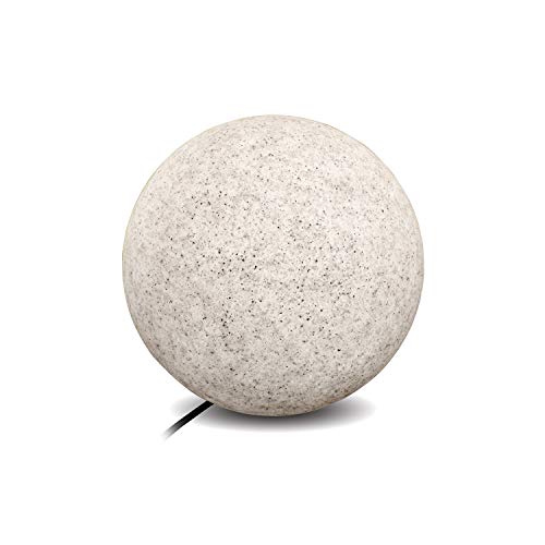 ekobi Stein Kugelleuchten Außen Wasserdicht und Winterfest IP65 Gartenlampe Aussen, IP65 Kabel 2m Garten Deko, Gartenleuchten mit Strom (ø38 cm (L)) von ekobi