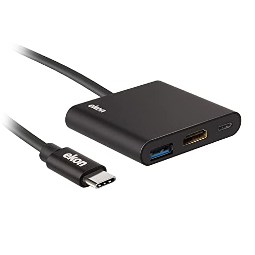 ekon HUB-Adapter, HDMI, USB-A, USB-C, USB-C-Kabel, Knickschutz, für PC, Laptop, TV, Smart TV, MacBook, Monitor, Projektor, Playstation ekon HUB-Adapter, HDMI, USB-A, USB-C, USB-C-Kabel, Knickschutz, für PC, Laptop, TV, Smart TV, MacBook, Monitor, Projektor, Playstation von ekon