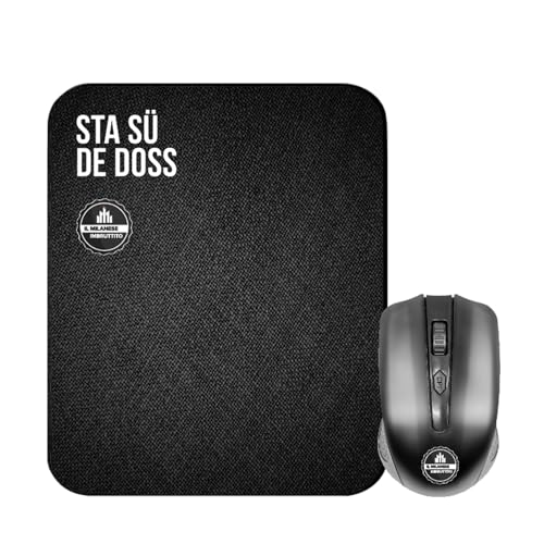 ekon Kabellose Maus und Mauspad Milanese Imbruttito Sta sü de doss, 4 Tasten, ergonomisch, USB-Empfänger, rutschfestes Mauspad für Laptop, PC, Notebook, MacBook, Schwarz ekon Kabellose Maus und Mauspad Milanese Imbruttito Sta sü de doss, 4 Tasten, ergonomisch, USB-Empfänger, rutschfestes Mauspad für Laptop, PC, Notebook, MacBook, Schwarz von ekon