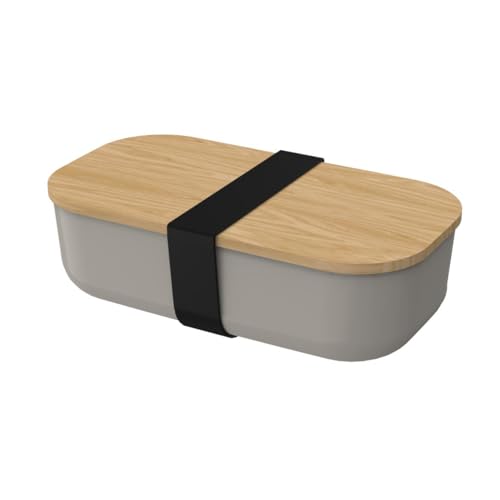 elasto PROMOTION FOR LIFE Bio-Vorratsdose 'Beech' Brotdose mit Bambusdeckel -Lunchbox To Go - Langlebiger Bio-Kunststoff, Farbe:haselnuss/natur von elasto PROMOTION FOR LIFE