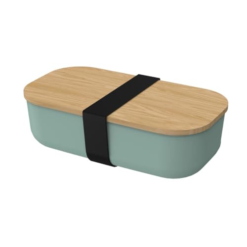 elasto PROMOTION FOR LIFE Bio-Vorratsdose 'Beech' Brotdose mit Bambusdeckel -Lunchbox To Go - Langlebiger Bio-Kunststoff, Farbe:minze/natur von elasto PROMOTION FOR LIFE