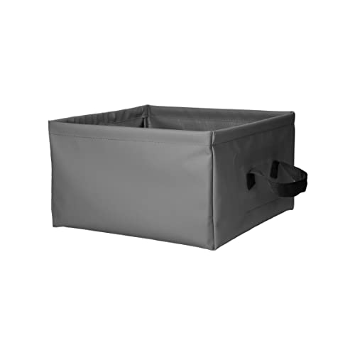 Elasto Multifunktionsbox Outdoor in grau I Stabile & wasserdichte Aufbewahrungsbox aus PVC I Faltbare Outdoor Kiste mit Griffen I Ordnungsbox 15 Liter Füllmenge I Kunststoffbox 28,5 x 17 cm von elasto form