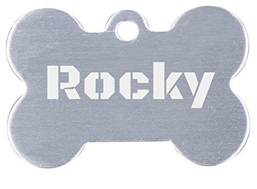 elasto - Knochen Hundemarke mit Gravur aus Aluminium - Super Robust & Ultra Leicht - Adresshänger für Hunde mit Gravur Vorder & Rückseite - Hundezubehör für Ihren 4-Beiner in Silber von elasto form