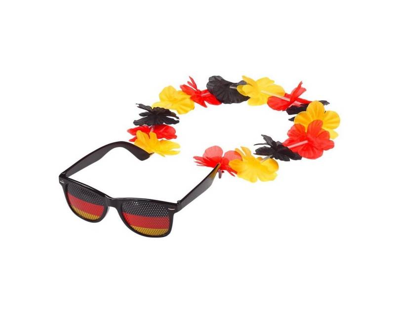 elasto Dekoobjekt Spaßbrille GERMANY mit Blumenkette in Deutschland-Farben von elasto