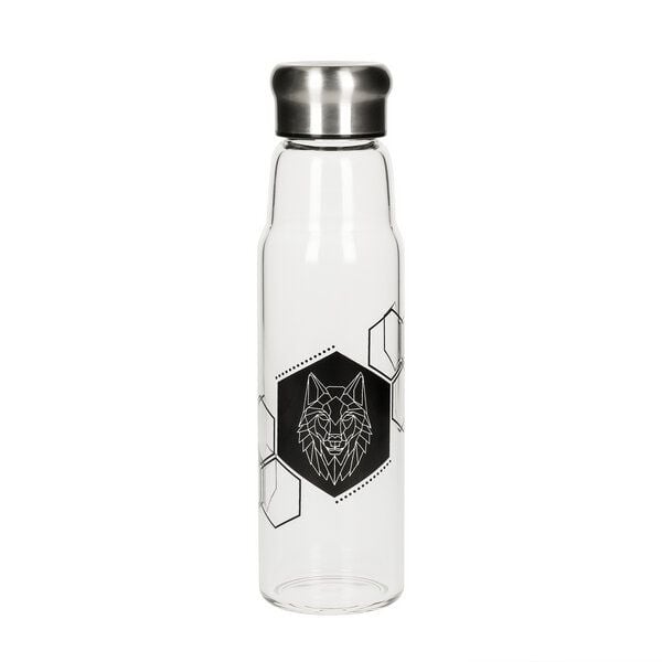 elasto Glasflasche 0,55 Liter Trinkflasche Borosilikatglas mit Neoprentasche von elasto