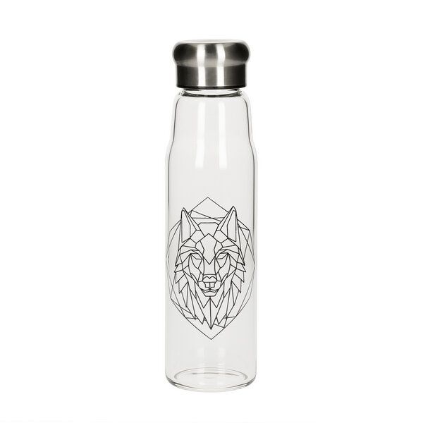 elasto Glasflasche 0,55 Liter Trinkflasche Borosilikatglas mit Neoprentasche von elasto