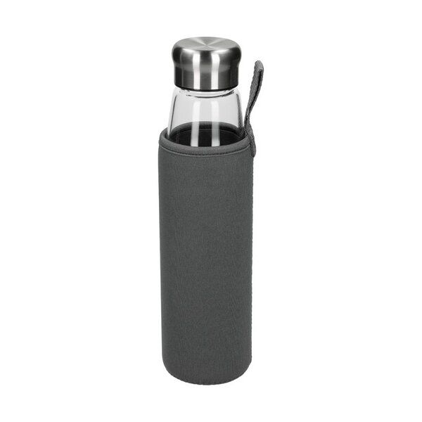 elasto Glasflasche mit Hülle "Life" - Wasserflasche mit Edelstahlverschluss von elasto