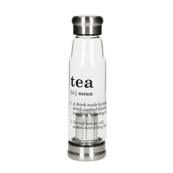 elasto Glasflasche mit Teeeinsatz - Neoprenhülle und Motiv 0,5 l von elasto
