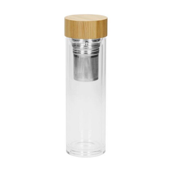 elasto Glasflasche mit Teeeinsatz - dekorativer Deckel 0,45 l von elasto