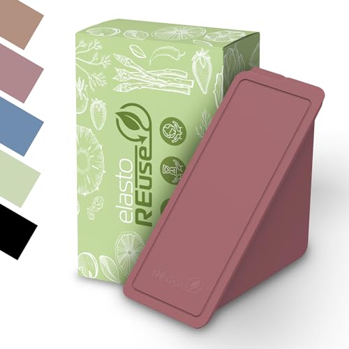 elastoREuse Sandwichbox take away Verpackung - Essensbehälter to go Brötchen Lunchbox nachhaltige Mehrweg Dose spülmaschinengeeignet (raffiniertes rot) von elastoREuse