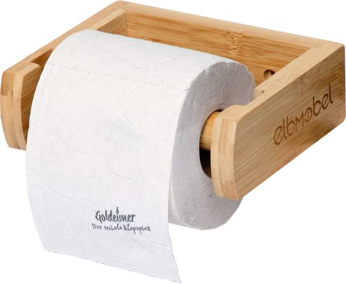 Elbmöbel - Toilettenpapierhalter aus Bambus - nachhaltig, FSC Zertifiziert, für Küche, WC oder Badezimmer, einfach an der Wand zu montieren, kleben oder Schrauben von elbmöbel