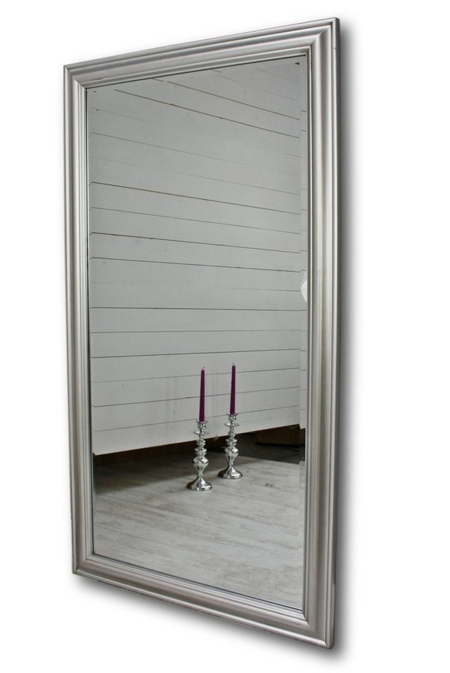 elbmöbel Badspiegel Spiegel schlicht 132x72x5cm, Spiegel: Wandspiegel 132x72x7 silber Badezimmerspiegel klassisches Design von elbmöbel