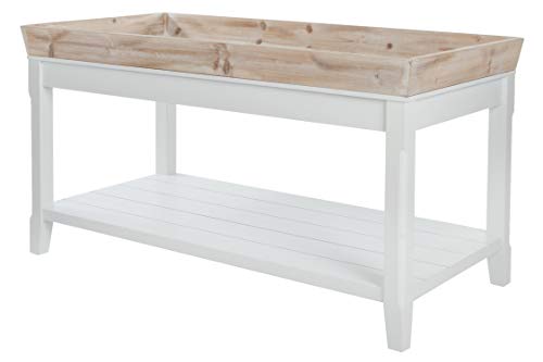 elbmöbel Couchtisch Tisch Beistelltisch weiß braun Landhaus Holztisch Holz robust Tablett von elbmöbel
