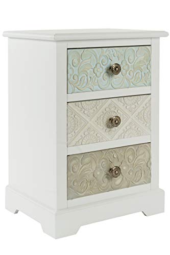 elbmöbel Kommode weiß Holz Schubladen Shabby chic (H62 x B42 x T32 cm) von elbmöbel