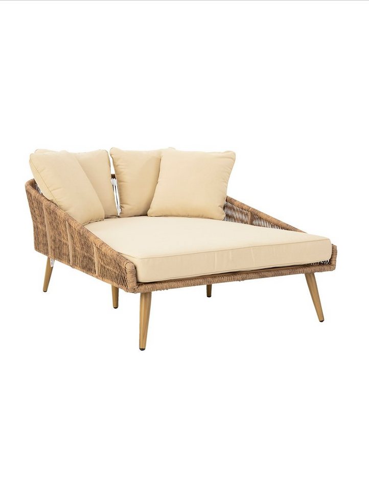 elbmöbel Loungesofa Liegesofa Gartenlounge Kunstrattan Sofa Gartensofa, Kunstrattan Sofa Outdoor, Gartensonnenliege inklusive Kissen von elbmöbel