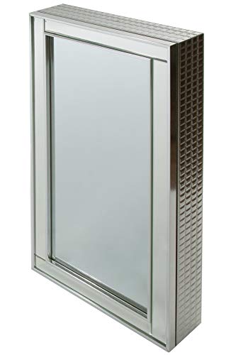 elbmöbel Spiegelschrank Bad Flur Kosmetik Schmuckaufbewahrung Silber 40cm breit H80 x B 40 x T9 cm von elbmöbel