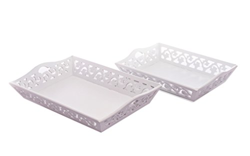 elbmöbel Tablett Set Holztablett antik weiß Landhaus 2 Stück Rosali barock Holz Küche elbmöbel Tablett Set Holztablett antik weiß Landhaus 2 Stück Rosali barock Holz Küche von elbmöbel