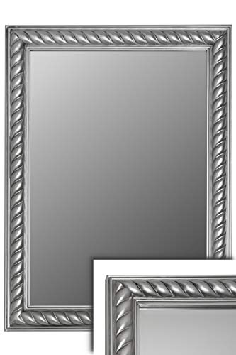 elbmöbel Wand-Spiegel Silber 82x62cm im Holzrahmen Badspiegel Shabby Chic Spiegelfläche von elbmöbel