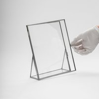 10x20cm Floating Glass Rahmen Silber Desktop Foto Bilder Doppel Tabletop Bilderrahmen Vertikal Hübsche Perfekt Für Gepresste Blumenarrangement von elcreadesigns