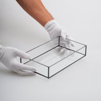 10x6x2 "Hochzeit Tablett Makeup Organizer Glas Schwarz 10x6x2 "Hochzeit Tablett Makeup Organizer Glas Schwarz von elcreadesigns