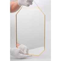 14x10"Messing Spiegel Wandbehang Badezimmer Boho Dekoration Nordic Style Makeup Gold Mit Dekorativen Wandhalter 14x10"Messing Spiegel Wandbehang Badezimmer Boho Dekoration Nordic Style Makeup Gold Mit Dekorativen Wandhalter von elcreadesigns