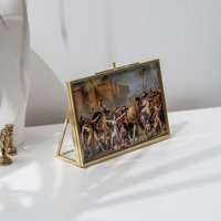 Bild Photo Desktop Tabletop Floating Frame | Schreibtisch Waagerecht Glas 6 X 4 Zoll Messing Silber von elcreadesigns