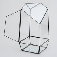 Geometrisch Terrarium Glas Schwarz 26x13x13cm von elcreadesigns