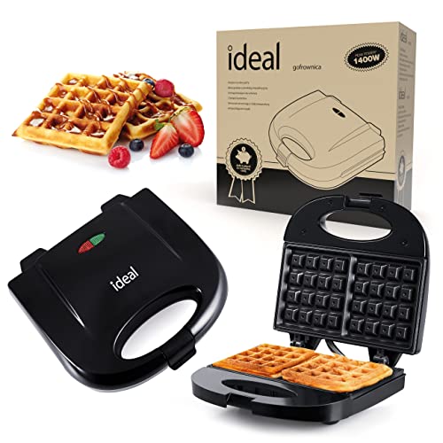 Waffeleisen, Waffeleisen mit Antihaftbeschichtung, für klassische Waffeln, 2 Waffeln, Leistung 750 W, schwarz, Ideal IK1601 von eldom