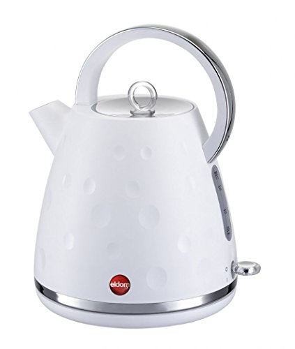 eldom C245SB Wasserkocher | 1,7 Liter Kapazität | Teekocher mit 2000W Leistung | Klassisches Retro Design Teekessel | 360°-Sockel | Wasserstandsanzeige | hochwertige STRIX Komponenten | Weiß von eldom