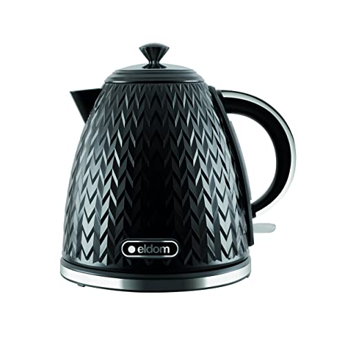 eldom C265c Wasserkocher | 1,7 Liter | Teekocher 2000W Leistung | Klassisches Retro Design Teekessel | Wasserstandsanzeige | OTTER Komponenten (Schwarz) von eldom