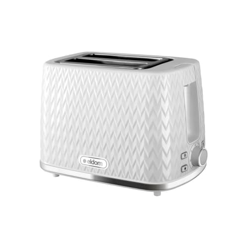 eldom TO265 Nele Toaster | 7 Röststufen | Defrost-Funktion | mit integrierten Brötchenaufsatz | Krümelschublade | 780-930W | Weiß von eldom