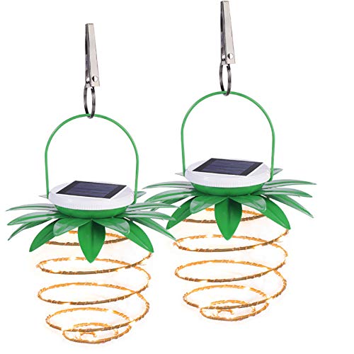 Ananas Solarlampen Wasserdichte Garten Solarleuchten 60 LED Hängelampe Lichterketten Outdoor-Dekor Solar Laterne für Patio Pfad Home Dekoration Beleuchtung, 2er Pack von ele ELEOPTION