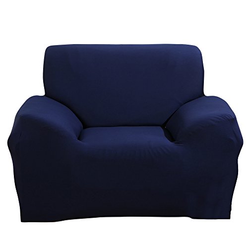 ele ELEOPTION Sofa Überwürfe Sofabezug Stretch elastische Sofahusse Sofa Abdeckung in Verschiedene Größe und Farbe Herstellergröße 95-140cm (Dunkelblau, 1 Sitzer für Sofalänge 90-130cm) von ele ELEOPTION