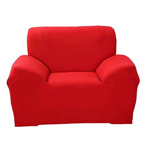 ele ELEOPTION Sofa Überwürfe Sofabezug Stretch elastische Sofahusse Sofa Abdeckung in Verschiedene Größe und Farbe Herstellergröße 95-140cm (Rot, 1 Sitzer für Sofalänge 90-130cm) von ele ELEOPTION