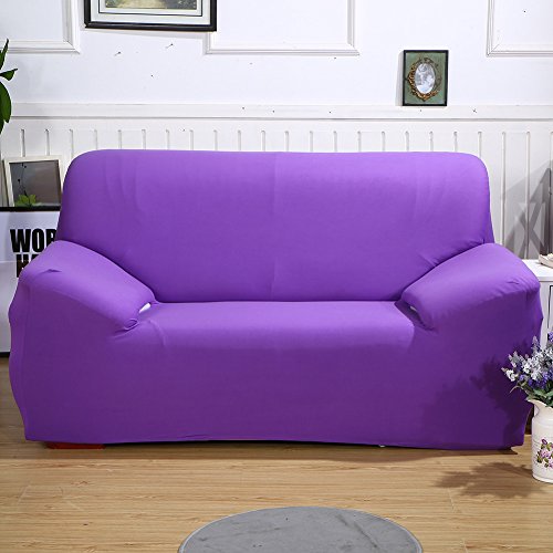 ele ELEOPTION Sofa Überwürfe Sofabezug Stretch elastische Sofahusse Sofa Abdeckung in Verschiedene Größe und Farbe Herstellergröße 145-185cm (Violett, 2 Sitzer für Sofalänge 130-170cm) von ele ELEOPTION