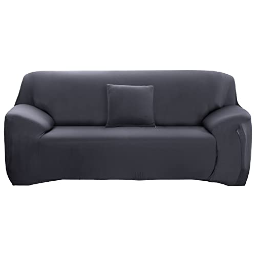 ele ELEOPTION Sofa Überwürfe Sofabezug Stretch elastische Sofahusse Sofa Abdeckung in Verschiedene Größe und Farbe (3 Sitzer für Sofalänge 170-220cm, Grau) von ele ELEOPTION