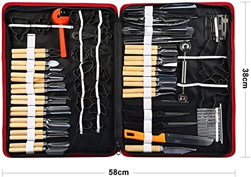 ele ELEOPTION 80-teiliges kulinarisches Schnitzwerkzeug-Set Obst Gemüse Lebensmittel Garnieren/Schneiden/Schneiden Cutting Werkzeugset-Paket von ele ELEOPTION