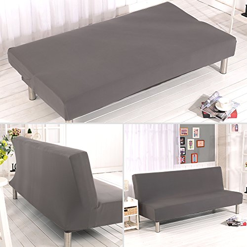 ele ELEOPTION Elastisch Sofa Überwurf Sofahusse Sofabezug für Schlafsofa Klappsofa faltbar Sofabett ohne armlehne Sessel und die Couch (Grau) von ele ELEOPTION