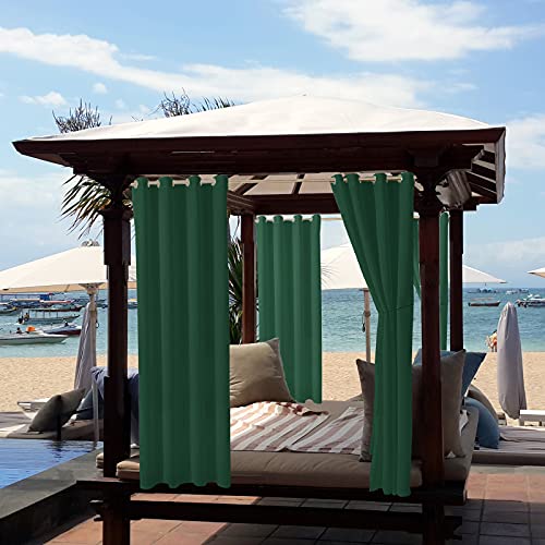 ele ELEOPTION Outdoor Vorhang Wetterfest, Outdoor Vorhänge mit Ösen Blickdicht Vorhang Sichtschutz und Sonnenschutz, Outdoor Gardinen für Terrasse Balkon Garten Hof von ele ELEOPTION