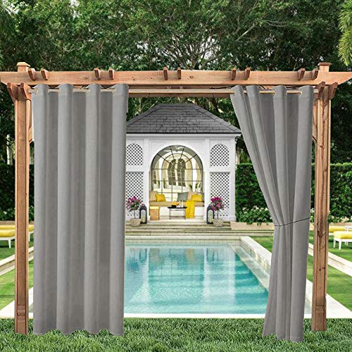 ele ELEOPTION Outdoor Vorhang Wetterfest, Outdoor Vorhänge mit Ösen Blickdicht Vorhang Sichtschutz und Sonnenschutz, Outdoor Gardinen für Terrasse Balkon Garten Hof(1 Stücke/ 132 X 275cm) von ele ELEOPTION
