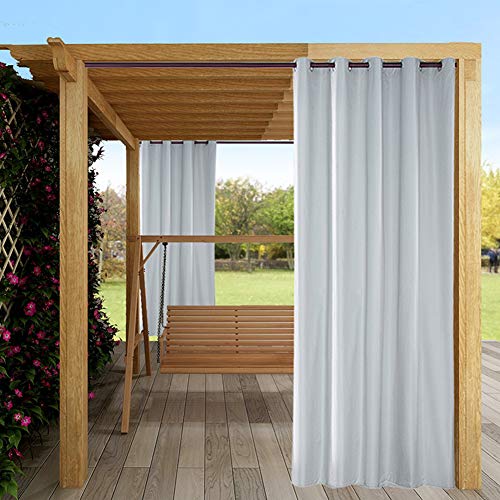 ele ELEOPTION Outdoor Vorhang Wasserdicht,Blickdicht Vorhang Winddicht UV Schutz Sonnenschutz Gardinen für Balkon Garten Hof (137 X 213cm, Weiß) von ele ELEOPTION