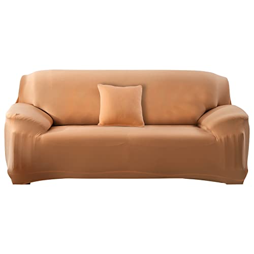 ele ELEOPTION Sofa Überwürfe Sofabezug Stretch elastische Sofahusse Sofa Abdeckung in Verschiedene Größe und Farbe Herstellergröße 145-185cm (Khaki, 2 Sitzer für Sofalänge 130-170cm) von ele ELEOPTION