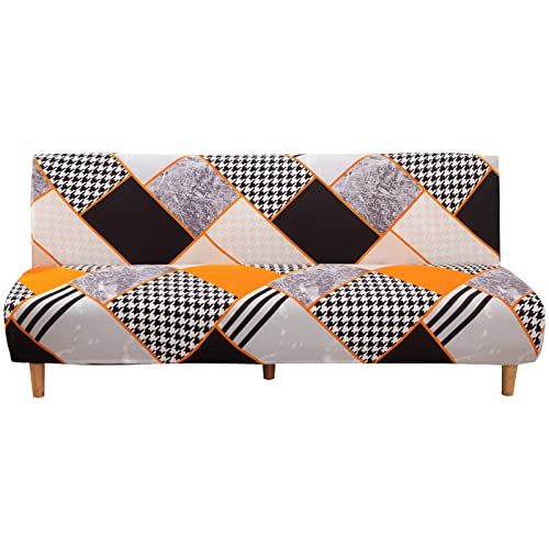 ele ELEOPTION Moderner Druck Sofabezug 3 Sitzer Ohne Armlehne Stretch Couch überzug Armlose Sofabettüberzug für Faltbares Schlafsofa Ohne Armlehnen, 180-210 cm (Stil 10) von ele ELEOPTION