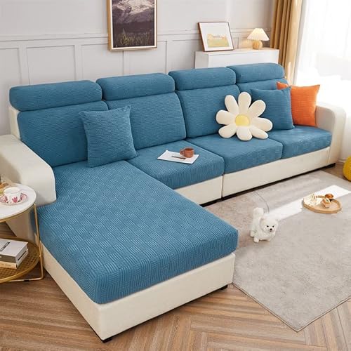 ele ELEOPTION Stretch Sofa Sitzkissenbezug,Upgraded Spandex rutschfest Sofasitzbezug,Sofabezug Couchbezug Sofa Überzug für Sofa Sitzkissen (Blau,3 Sitzer für Länge 140-165CM) von ele ELEOPTION