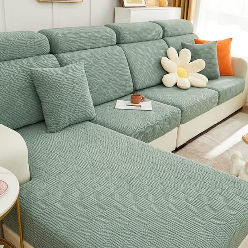 ele ELEOPTION Stretch Sofa Sitzkissenbezug,Upgraded Spandex rutschfest Sofasitzbezug,Sofabezug Couchbezug Sofa Überzug für Sofa Sitzkissen (Grün,Kissenbezug 45X45CM) von ele ELEOPTION