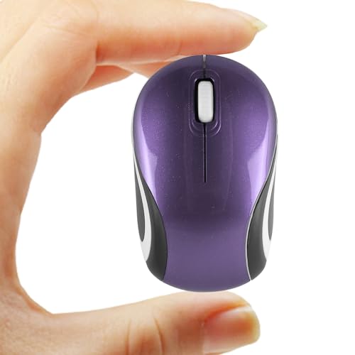 Kabellose Maus Niedliche Mini-Computermaus Kleine Größe Tasche Tragbare Kompakte Reise USB Optische Mäuse 3 Tasten 1000 DPI Kabellose Maus für Laptop PC Computer Notebook Kinder Geschenk (Violett) von elec Space