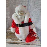 Anco Porzellan Weihnachtsmann Puppe Plüsch Tasche Weihnachten Urlaub Wohndeko Vintage von elegantcloset21