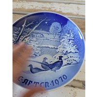 B&g Fasane Im Schnee Zu Weihnachten 8000 9070 1970 Vogel Blauer Teller Dekorierer von elegantcloset21