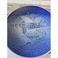 B&g Weihnachten Der Alten Wassermühle 9075 1975 Dänemark Teller Blau Weihnachtsdeko von elegantcloset21